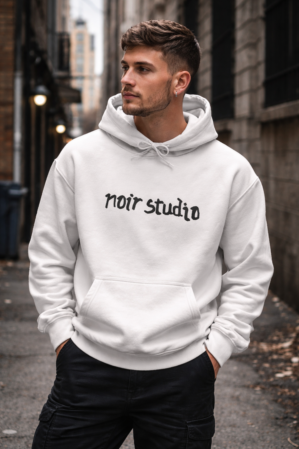 NOIR HOODIE IN COTTON